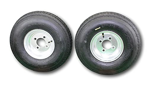 Antego 2-Pack Trailer Tire On Rim 570-8 5.70-8 Load C 4 Lug Galvanized Wheel