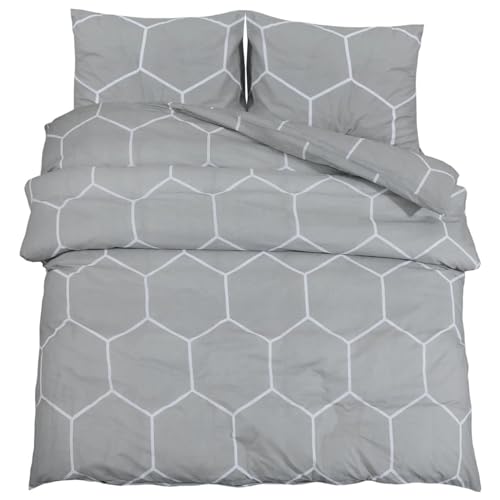 Iiaky DU Vet Cover Set Grey 260x240 cm Cotton-Bedding DU Vet Cover,Soft Microfibre Polyester,Bedding Quilt Cover Set,with Pillow cases - Image 2