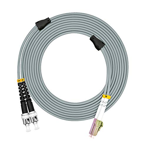 Jeirdus 40Meters LC to ST Indoor Armored Duplex 62.5/125 OM1 Fiber Optic Cable Jumper Optical Patch Cord Multimode 140M 130ft LC-ST