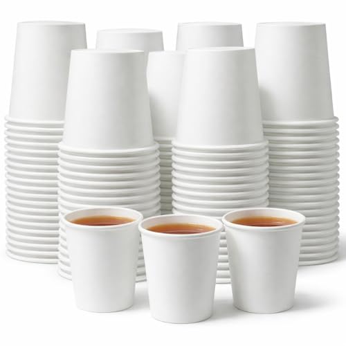 1ABOVE White Disposable Paper Cups 100% Natural and Recyclable Hot and Cold Drink Cups Perfect for Homes and Office (Pack of 50-8OZ)