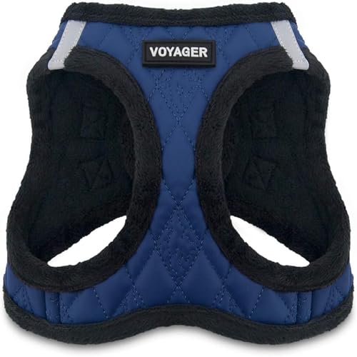 Best Pet Supplies - All Weather Plush, Reflective, No Pull Harness for Small, Medium Dogs, Cats - Secure with Hook & Loop Fastener, Buckle, Double D-Rings - Royal Blue Faux Leather, XS by Best Pet Supplies - Used condition - US$8.62