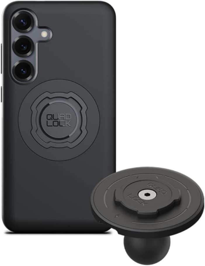 Quad Lock 1" Ball Top Cap Phone Mount Kit with MAG Phone Case and MAG Wireless Charging Head for Galaxy S25 Ultra, Compatible with RAM 1" Socket arms for Car, Truck or RV.