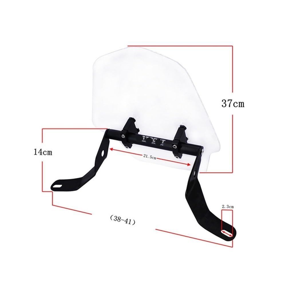 Parabrezza Deflettore Moto Parabrezza Anteriore Universale Per Scooter, Moto, In Plastica ABS Trasparente