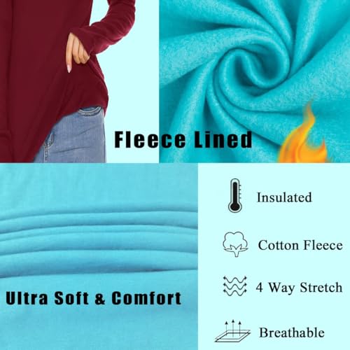Image of TAIPOVE Cotton Fleece Lined Turtleneck Top for Women Long Sleeve Mock Turtle Neck Lightweight Sweater Thermal Underwear Shirt