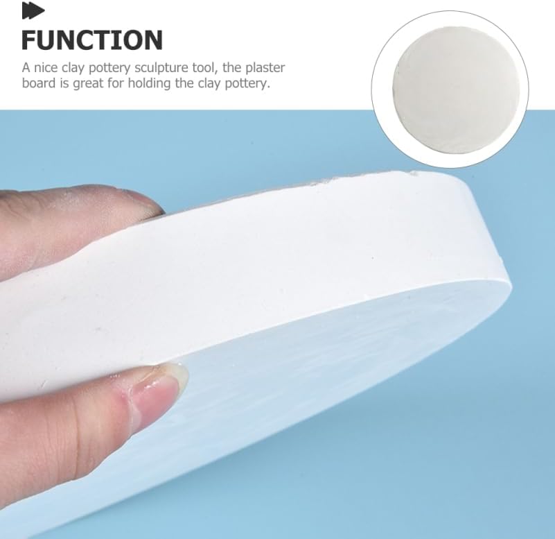 Miniatura 6 de MERRYHAPY Murciélago de cerámica de yeso para manualidades de arcilla, tabla de secado de 11.81 pulgadas para alfareros, discos de yeso redondo