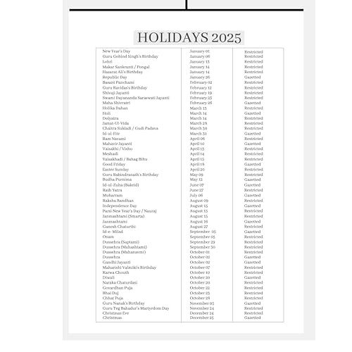 LAURET BLANC 2025 Wall Calendar -14.75 (Image - 3)