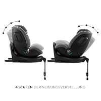 Kinderkraft XRIDER2 I-SIZE 40-150 cm, Kindersitz 0-36 kg, 0-12 Jahre, 5-Punkt-Gurte, 360 grad drehbar, Kinderautositz mit ISOFIX, FWF und RWF, verstärkte Kopfstütze, Memory-Schaum, Grau – Ansicht 5