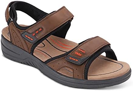 Orthofeet Arch Support Sandals for Men, Ideal for Heel and Foot Pain Relief. Therapeutic Design with Arch Support, Arch Booster, Cushioning Ergonomic Sole & Extended Widths – Cambria