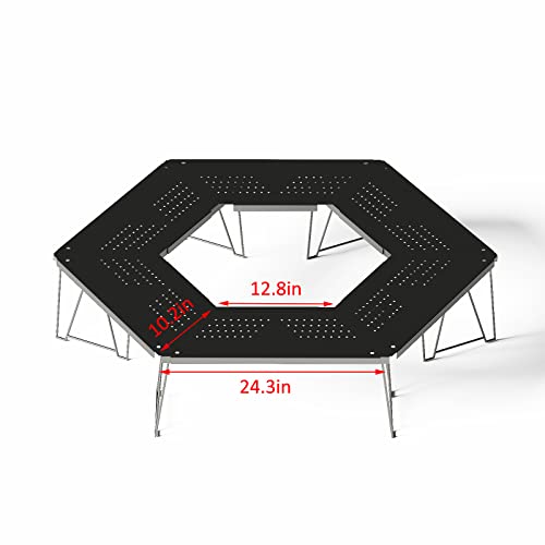 Duriso Iron Camping Table 6Pcs, Combination Barbecue Table, Easy Assembly, Portable Splicing Table For Outdoor Cooking, Camp, Beach, Picnic, Travel, Hiking,Bbq #TOP2