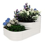 Koioplie Galvanisiertes Hochbeet 3-in-1, 154x107x30 cm – langlebiges, rostgeschütztes Metall-Pflanzbeet, offene Unterseite, einfache Montage, sicher abgerundete Kanten, perfekt für Gemüse & Kräuter,