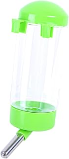 Pet Water Bottle Feeder for Small Animals Dogs Cats Rabbits Hanging Dispenser Easy to Install Safe Plastic Green