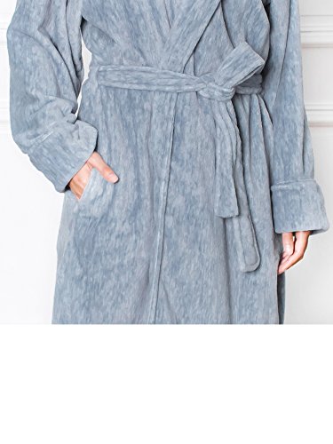 Image of PAVILIA Plush Robe for Women, Soft Fleece Short Bathrobe, Warm Lightweight Knee Length Lounge Robe with Pockets