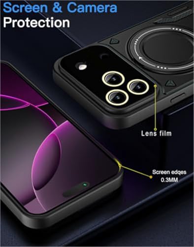 Coque iPhone 17 Pro antichoc avec bague de support et protection caméra