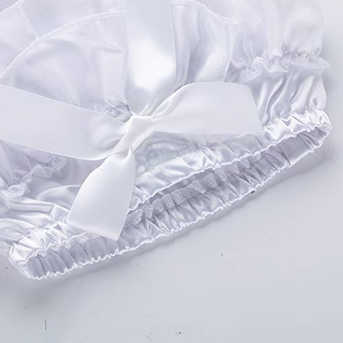 Toddler Baby Girls Shorts Bowknot Ruffle Bloomer Underwear Panty Diaper Shorts Cute Baby Elastic Shorts(White,0-3 Months) #TOP7