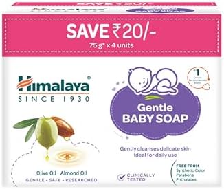 Himalaya Gentle Baby Soap for No Post Bath Dryness | Buy 4 Rs 20 OFF - 75g