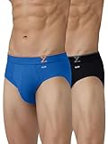 XYXX Ropa interior de algodón Traq para hombre, Black+Horizon Blue, 44