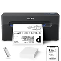 Nelko Bluetooth DHL Etikettendrucker, Labeldrucker 4x6 Versandetiketten Drucker Bluetooth Thermal Printer für Shopify Zalando Amazon UPS, unterstützt Android/iOS und Windows/Mac/Chrome, Black