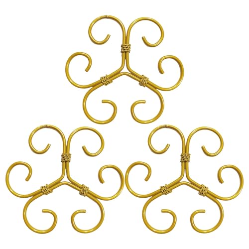 Staking de tallo de planta de planta de interior, soporte de vástago de metal, soportes de plantas interiores, construcción de metal de 3 piezas instalación fácil de diseño ligero y portátil para plan