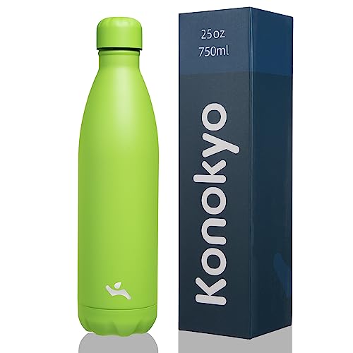 Image of Konokyo Insulated Water Bottles,25 oz Double Wall Stainless Steel Vacumm Metal Flask for Sports Travel,Green