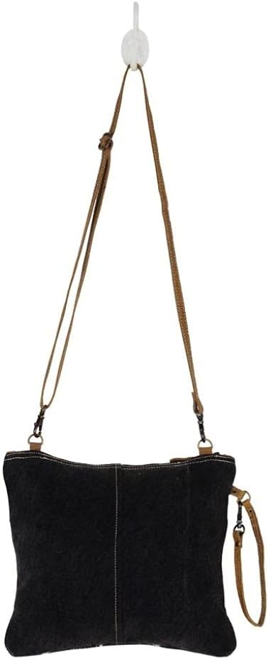 Myra Bag Cow Print Purses for Women - Canvas and Hairon Bag with Leather Shoulder Strap, Western Style Women's Purses - Image 5