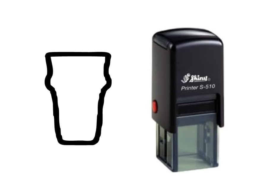 11mm Pint Glass Loyalty Card Stamp - 11mm Black Ink, 11 Millimetres