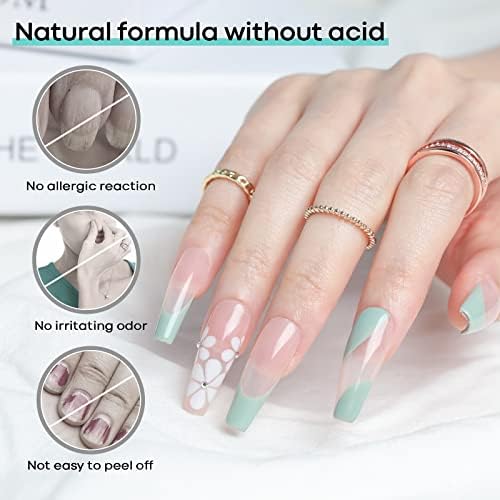 Modelones Nail Primer, 2PCS Professional Natural Nail Prep Dehydrate & Bond Primer, Superior Bonding for Gel Nail Polish 15ml - 4