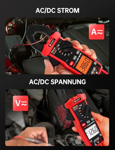 Inrush Digital Zangenmessgerät, TRMS Multimeter 6000 Zählungen, Auto-Ranging, misst AC/DC Strom, Spannung, Kapazität, NCV, Frequenz, Live Wire, Widerstand, Diode, Durchgang – AC/DC Stromzange