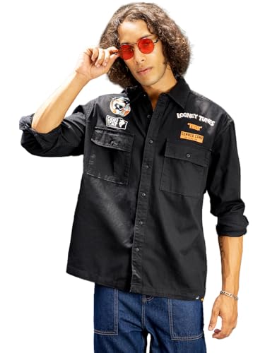 Chemise graphique oversize homme noir de jais tendance mode XXL