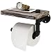 MyGift Industrial-Style Wall-Mounted Pipe Toilet Paper Holder with Shelf