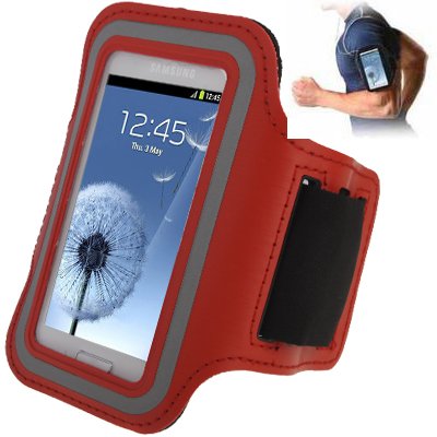 Brassard Sport Tour de Bras Rouge pour Samsung Galaxy SIII Mini / i8190, Galaxy Trend Duos / S7562...