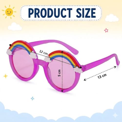Image of BabyMoon Kids Unicorn Shaped Summer Sunglasses Goggles For Baby Girls & Boys | 2-8 Y | Purple