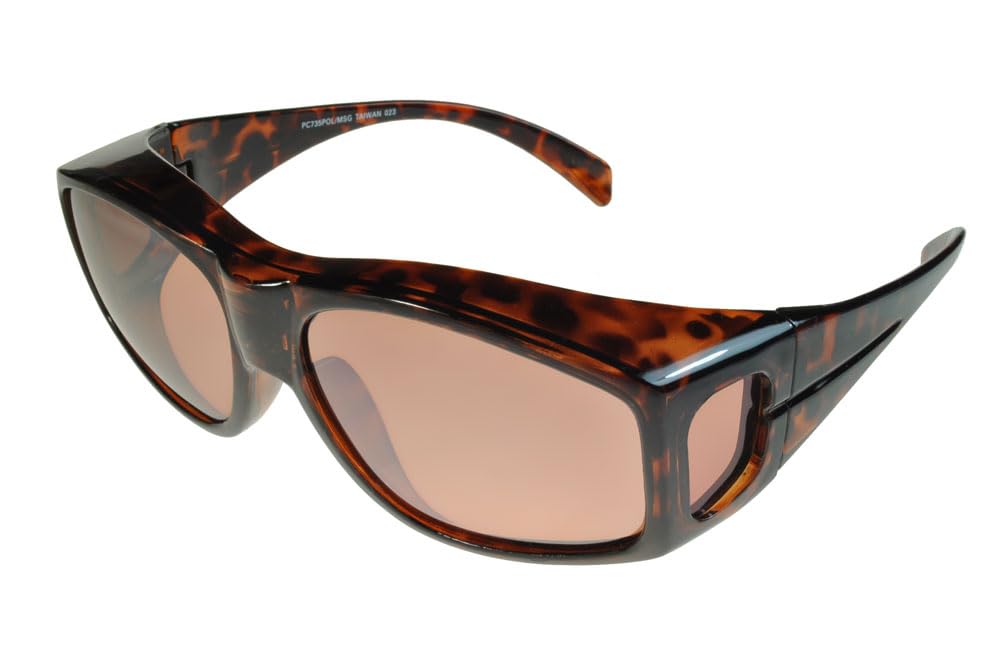 Fit-Over Sunglasses Polarised 3735PL Tortoiseshell/Copper Driving Large Size