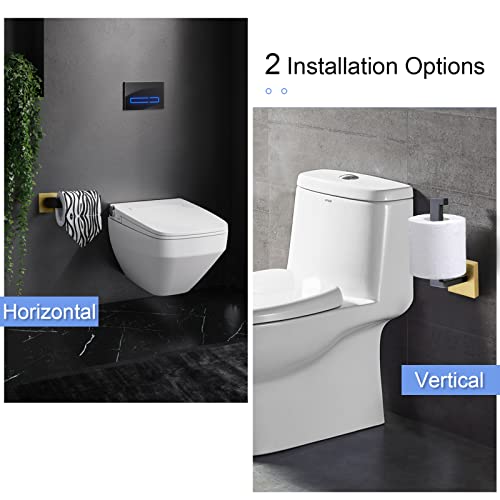 Image of TQKAG Black and Gold Bathroom Accessories, Toilet Paper Holder Wall Mount