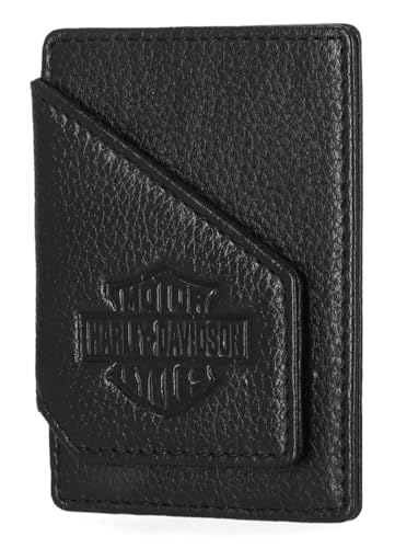 Harley-Davidson Men's Bar & Shield Core Pebble Card Case Wallet - Black2