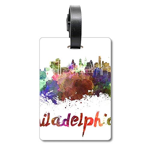 Étiquette de valise Philadelphia aquarelle, le cadeau idéal pour passionnés de voyage USA