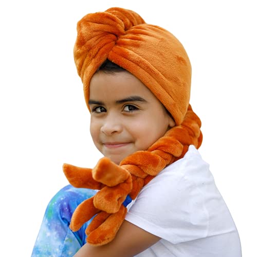 Braided Hair Towel, Lightweight, Ultra-Soft Microfiber, Fun, Healthy Hair Drying (Ginger)