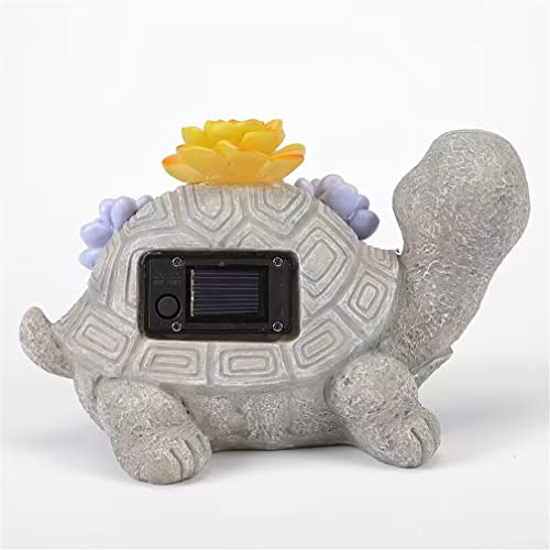 Bygytyo Solar Garden Statue Outdoor Decor，Turtle Garden Figurines With Succulent And 7 Led Lights For Patio Balconyyard Lawn Decorations Birthday Gifts - Unique Housewarming #TOP2