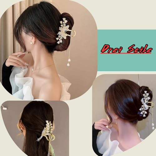 Ypkia Flower Hair Clip Gold Metal Butterfly Hair Clips Women's Large Hair Claws Clips for Women Girls Thick Thin Hair Accessories (Pack of 3) - Image 2