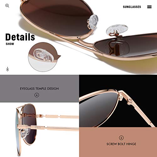 Image of DUCO Aviator Sunglasses for Men Women Vintage Polarized Sun Glasses Mirrored Lens Metal Frame Designer Shades 3025K