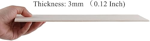 Miniatura 5 de iUoczi Paquete de 12 hojas de madera de balsa de 18 x 4 x 8 pulgadas, madera natural sin terminar para manualidades, hacer modelos de casa, aviones,