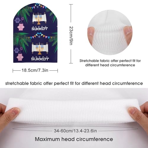 Happy Sukkot Kids Beanie Hat for for Girls Boys Children Cap Winter Knitted Chemo Cancer Headwear Accessories Gifts Decoration Black2