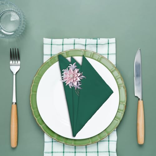 Sweet Needle Bottle Green Cloth Napkins Set, High absorbency for spills, washable, resistant to wrinkles, reusable. Use for everyday dining, special occasion and events (Pack of 12) - Image 5
