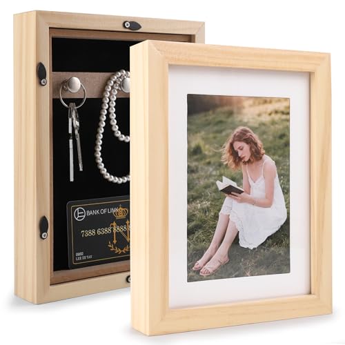 Cadre photo caché avec boîte de rangement secrète murale pour objets de valeur - 2