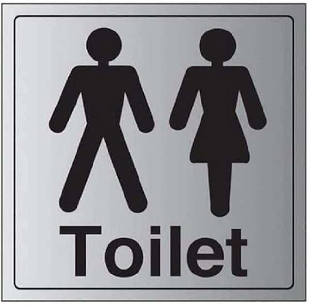VSafety General Door-Gents/Ladies Toilet Sign - 150mm x 150mm - Self Adhesive Alu Effect
