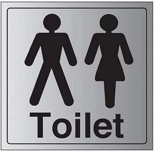 VSafety General Door-Gents/Ladies Toilet Sign - 150mm x 150mm - Self Adhesive Alu Effect