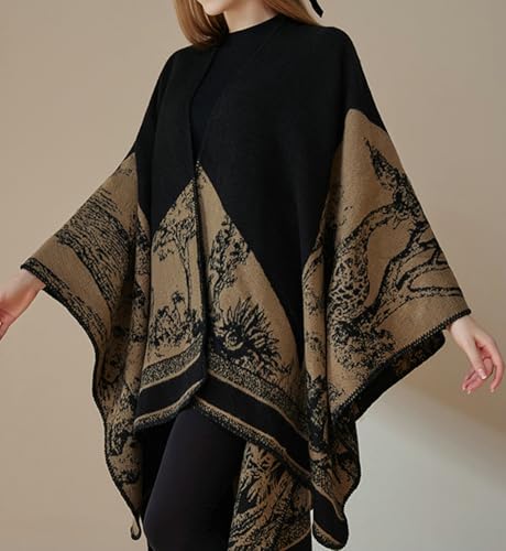 Epsion Women's Faux Cashmere Shawl Soft Warm Cashmere Wraps With Sleeves Shrug Scarf Cardigan 20244