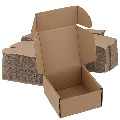 PUCSIQ 50 Cajas de Envío Pequeñas 10x10x5 cm   Cartón Corrugado Multicapa para Envíos Postales, Paquetes, Mudanzas y Almacenamiento   Fácil Montaje