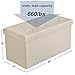 SONGMICS 30 Inches Faux Leather Folding Storage Ottoman Bench, Storage Chest Footrest Coffee Table Padded Seat, Beige ULSF40M