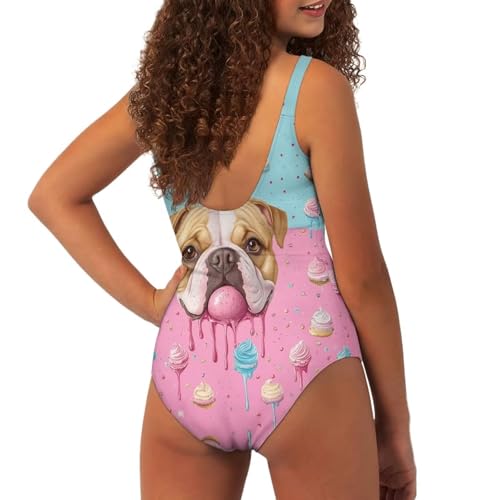 Image of Uourmeti Girls' One-Piece Swimwear Halter Bathing Suit Big Kids Summer Beach Swim Suits Swimming Wear