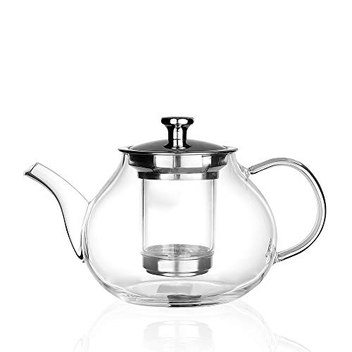 Glass Tea Pot Set - Loose Leaf Tea Pot With Infuser And Lid - Teapot With Strainer - Tea Maker 27 Oz #TOP1